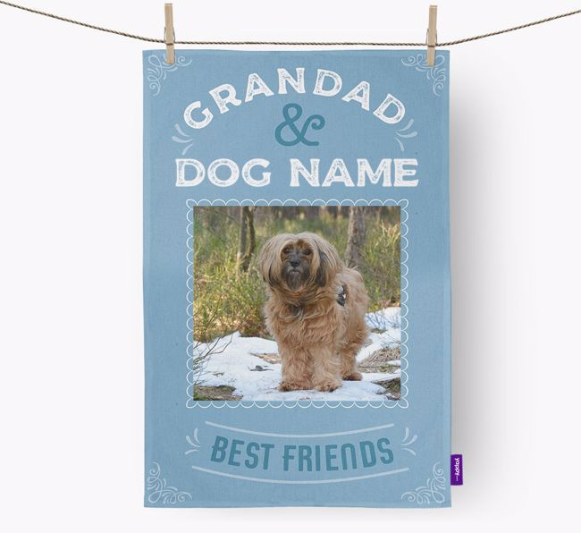 Grandad's Best Friend: Personalised {breedFullName} Tea Towel 